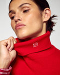 Pull Col Roulé - Hot Red - Femme