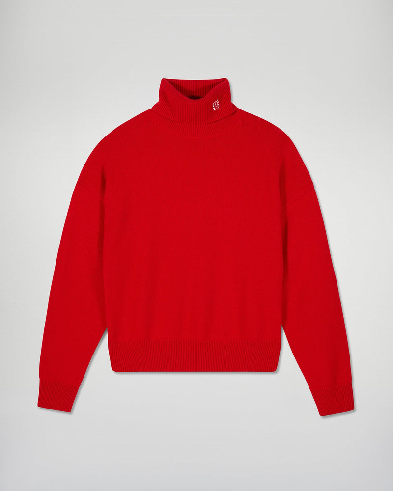 Pull Col Roulé - Hot Red - Femme