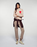 Pull Col Montant Coeur - Iced Sand - Femme