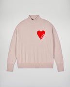 Heart High-Neck Jumper - Iced Sand - Women