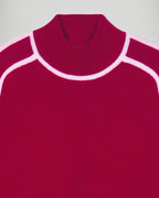 Jersey de cuello alto con ribetes contrastados - Solar Burgundy - Mujer