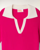 Pull Col Polo Crop Bicolore