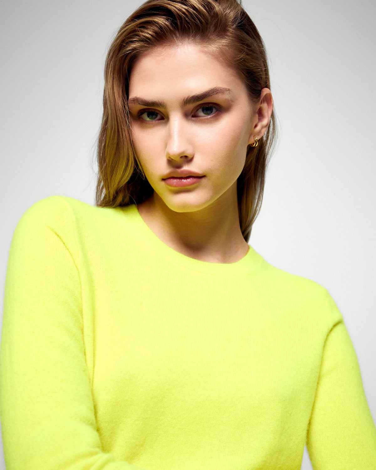 Maglione Girocollo - Giallo Fluo - Donna