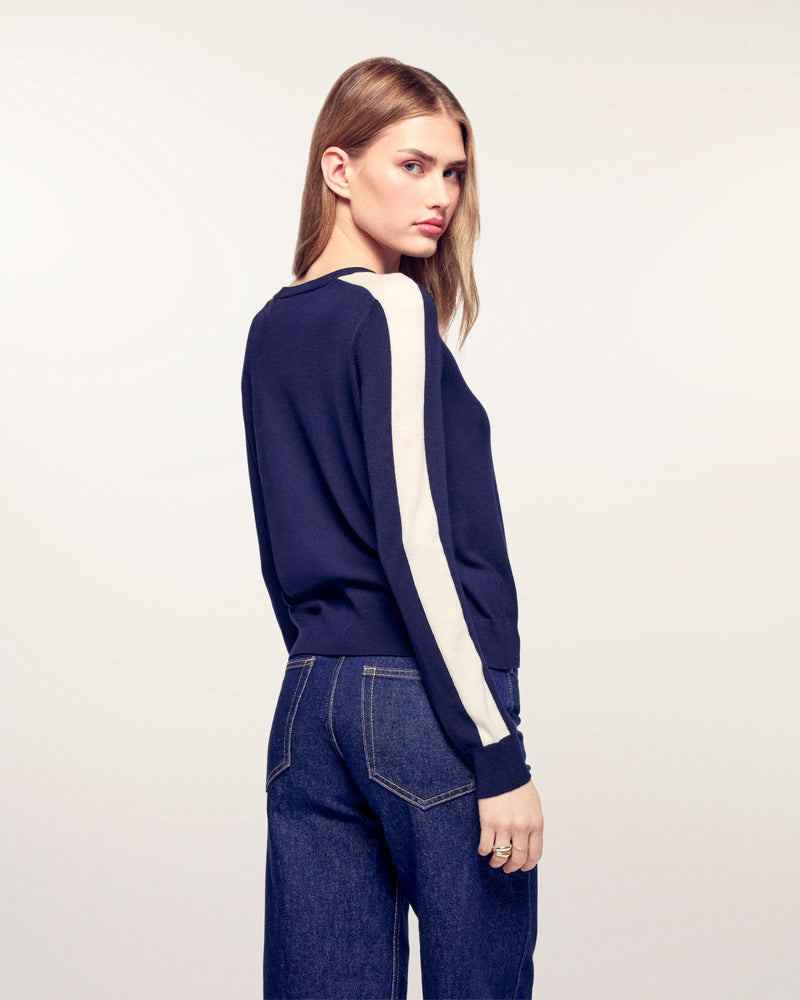 Pull Col Rond Bandes