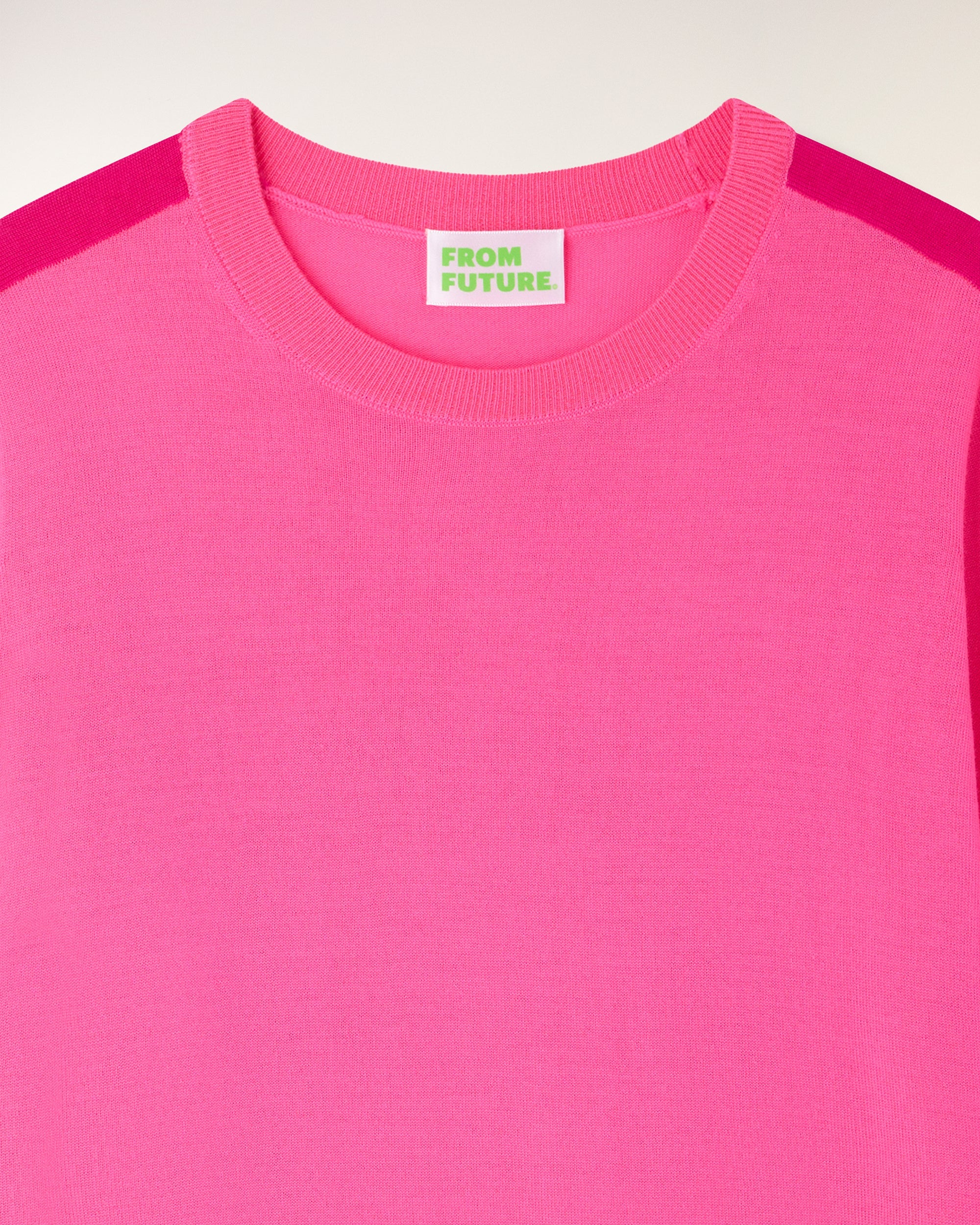 Pull Col Rond Bandes - Love Pink