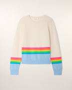 Striped Round Neck Sweater - Baby Blue