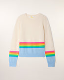 Pull Col Rond à Bandes - Baby Blue