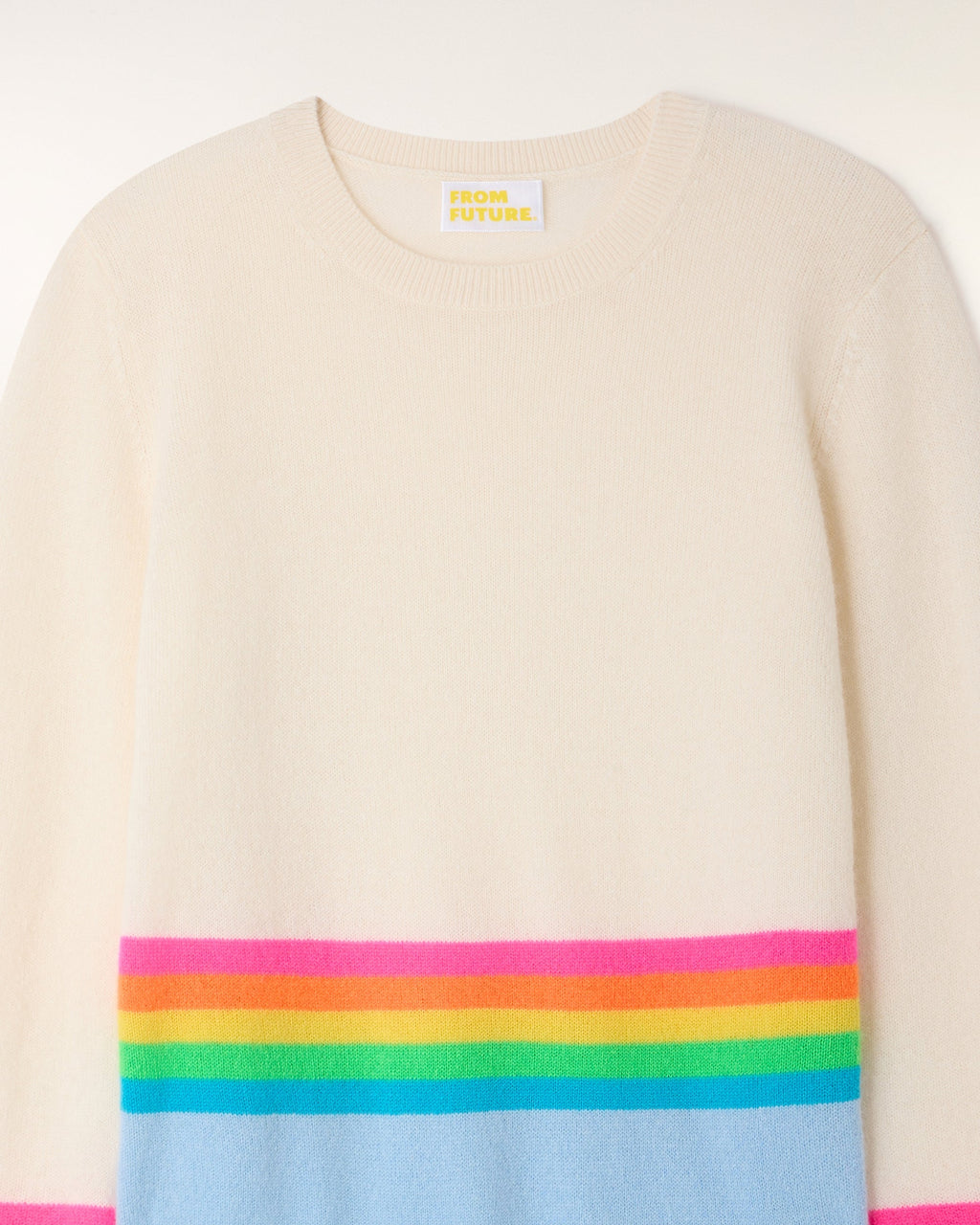 Striped Round Neck Sweater - Baby Blue