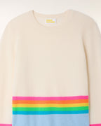 Striped Round Neck Sweater - Baby Blue