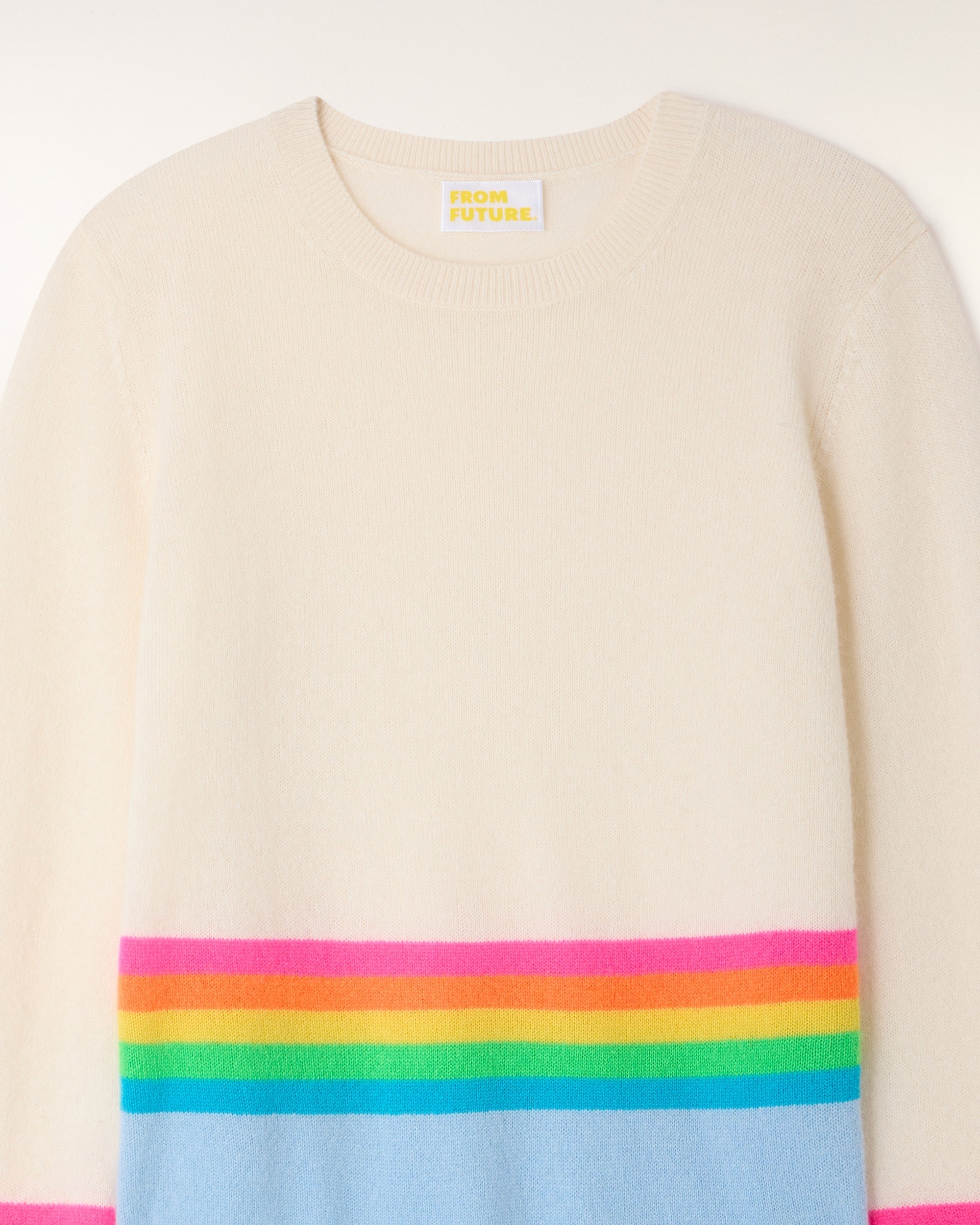 Striped Round Neck Sweater - Baby Blue