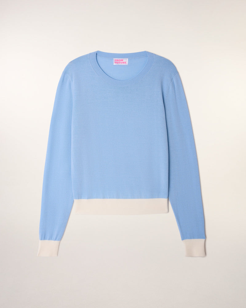 Pull Col Rond Bicolore