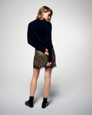 Pull Col Rond Cœur Broderie Future - Noir - Femme