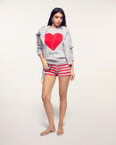 Pull Col Rond Coeur Broderie "From Future"