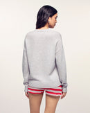 Pull Col Rond Coeur Broderie "From Future"