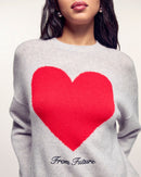Pull Col Rond Coeur Broderie "From Future"