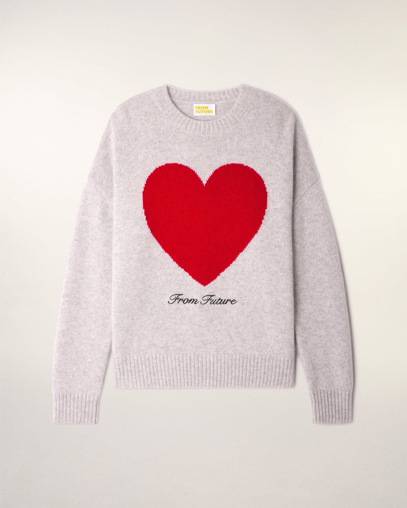 Pull Col Rond Coeur Broderie "From Future"