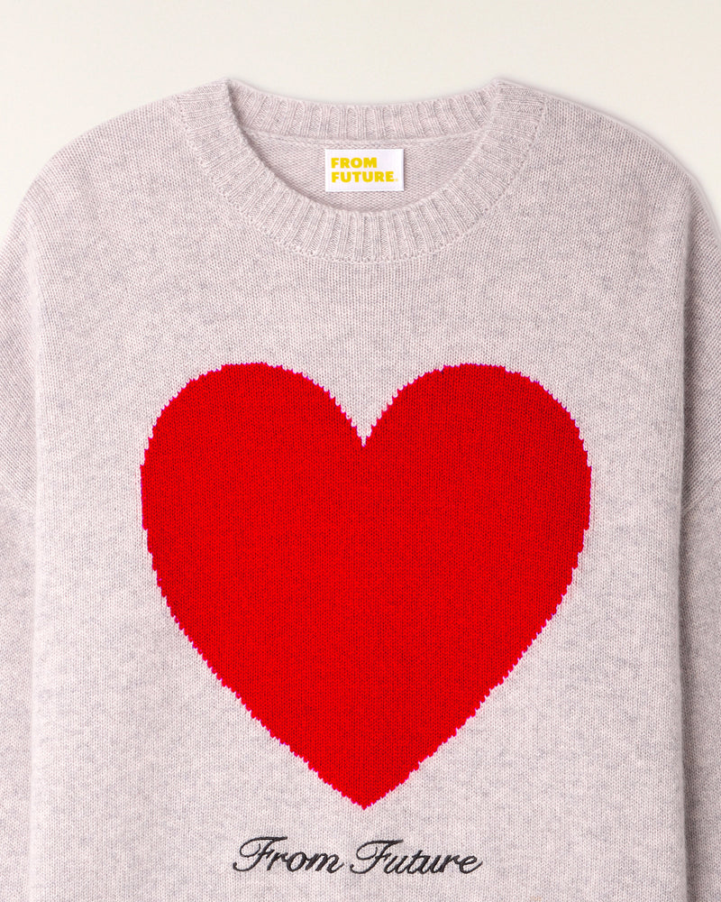Pull Col Rond Coeur Broderie "From Future"