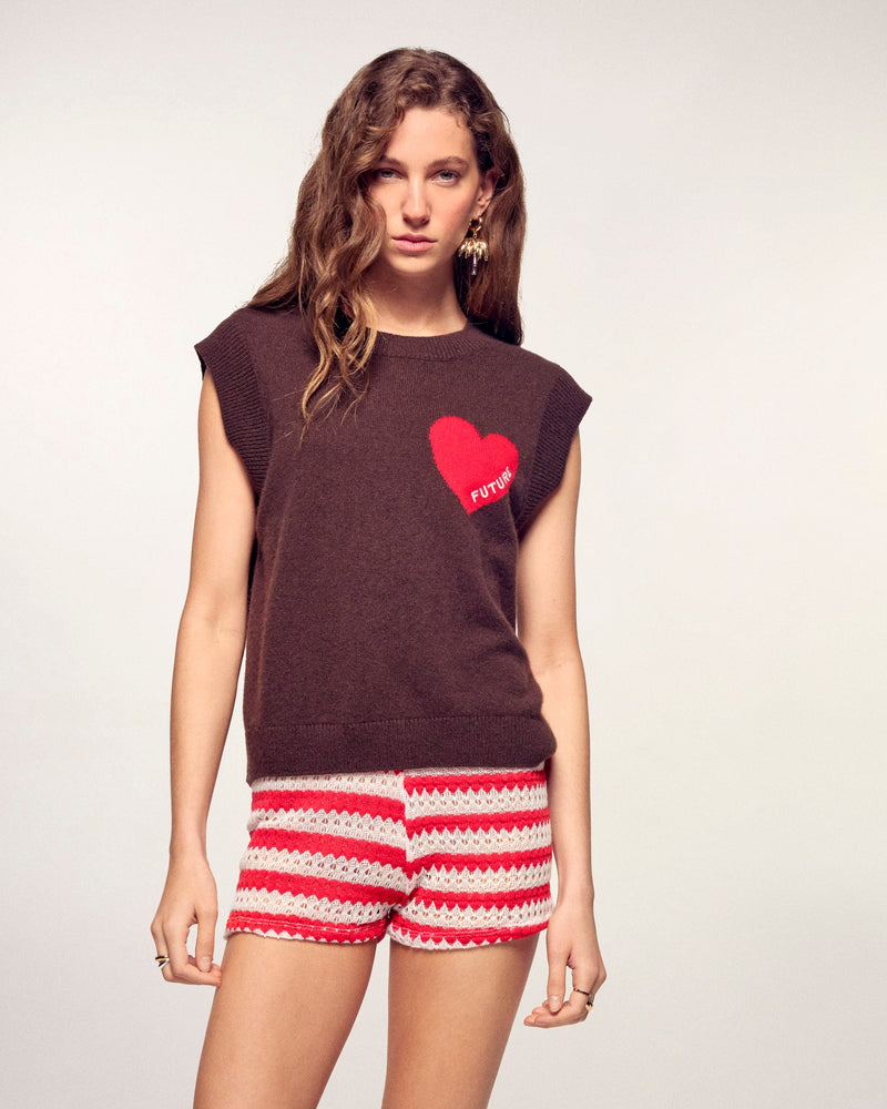 Pull Sans Manches Coeur