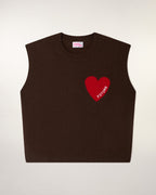 Jersey sin mangas con corazón