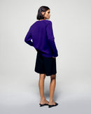 Pull Col V - Velvet Purple - Femme