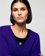 Pull Col V - Velvet Purple - Femme