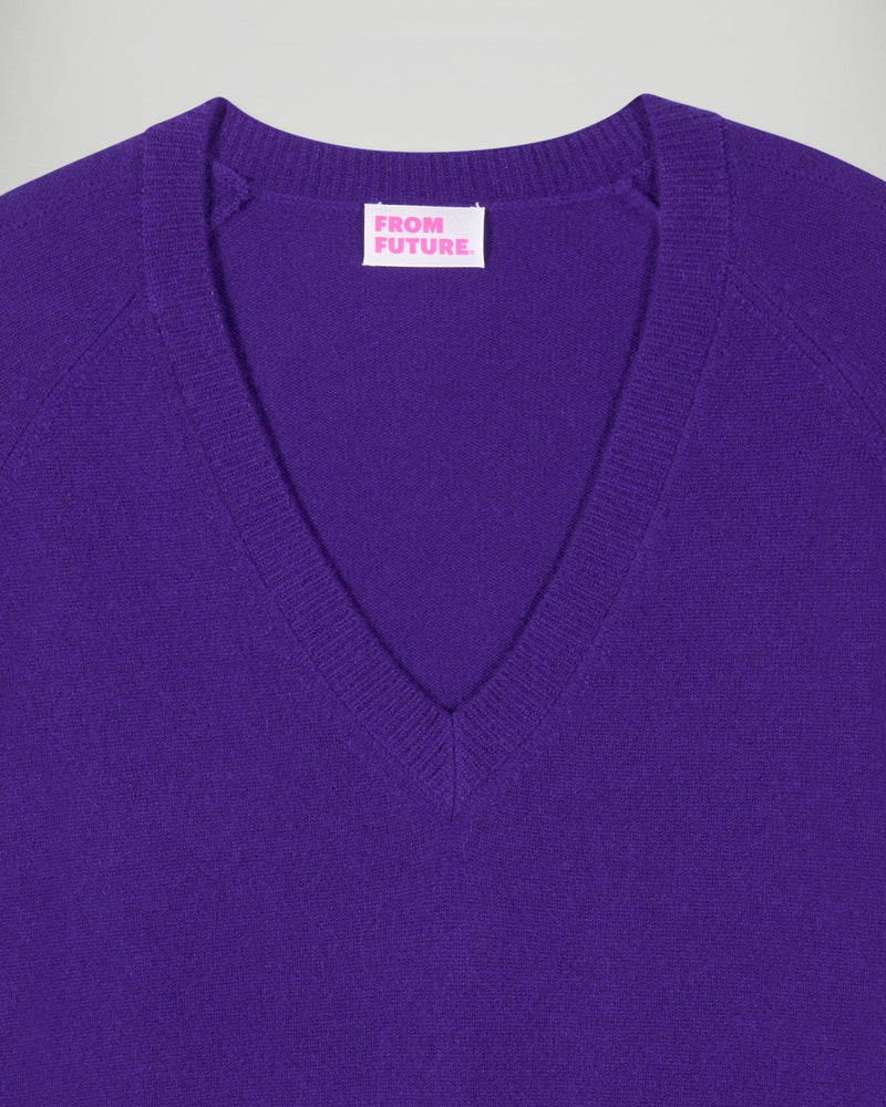 Pull Col V - Velvet Purple - Femme