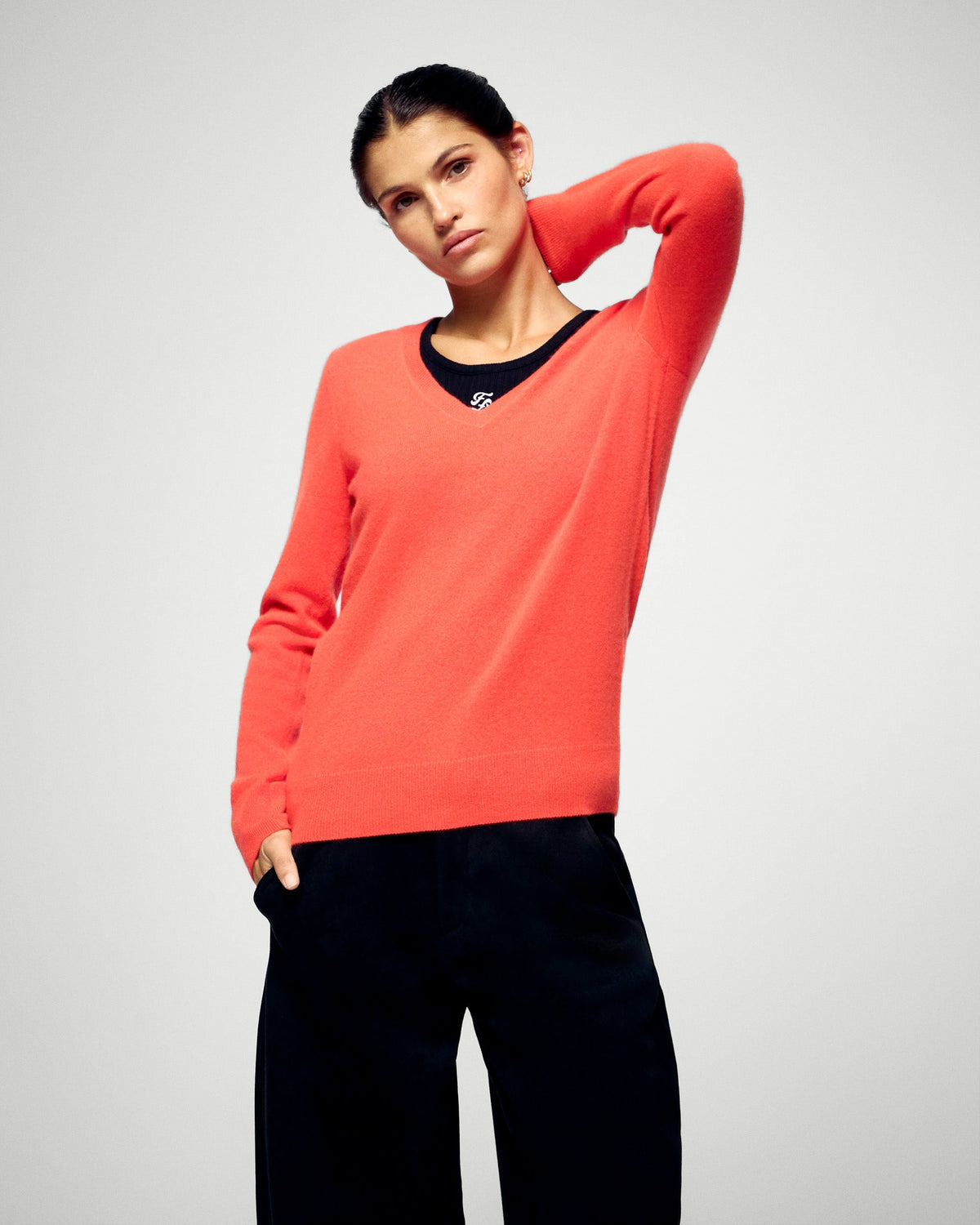 V-Neck Jumper - Cosmic Orange - Women
