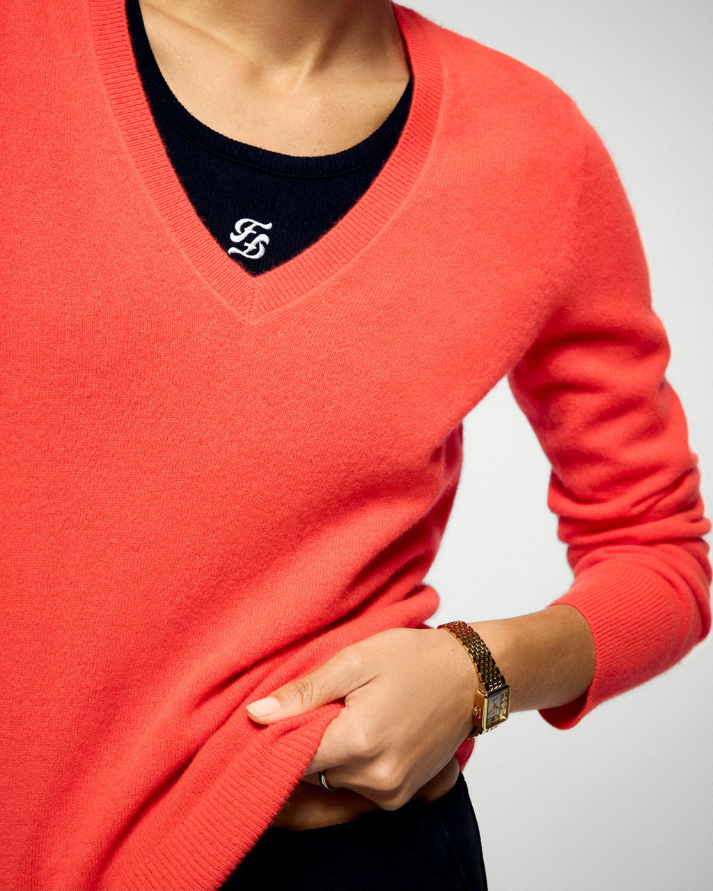 V-Neck Jumper - Cosmic Orange - Women