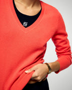 V-Neck Jumper - Cosmic Orange - Women