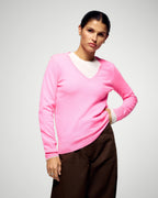 Jersey de cuello en V - Fantasy Pink - Mujer