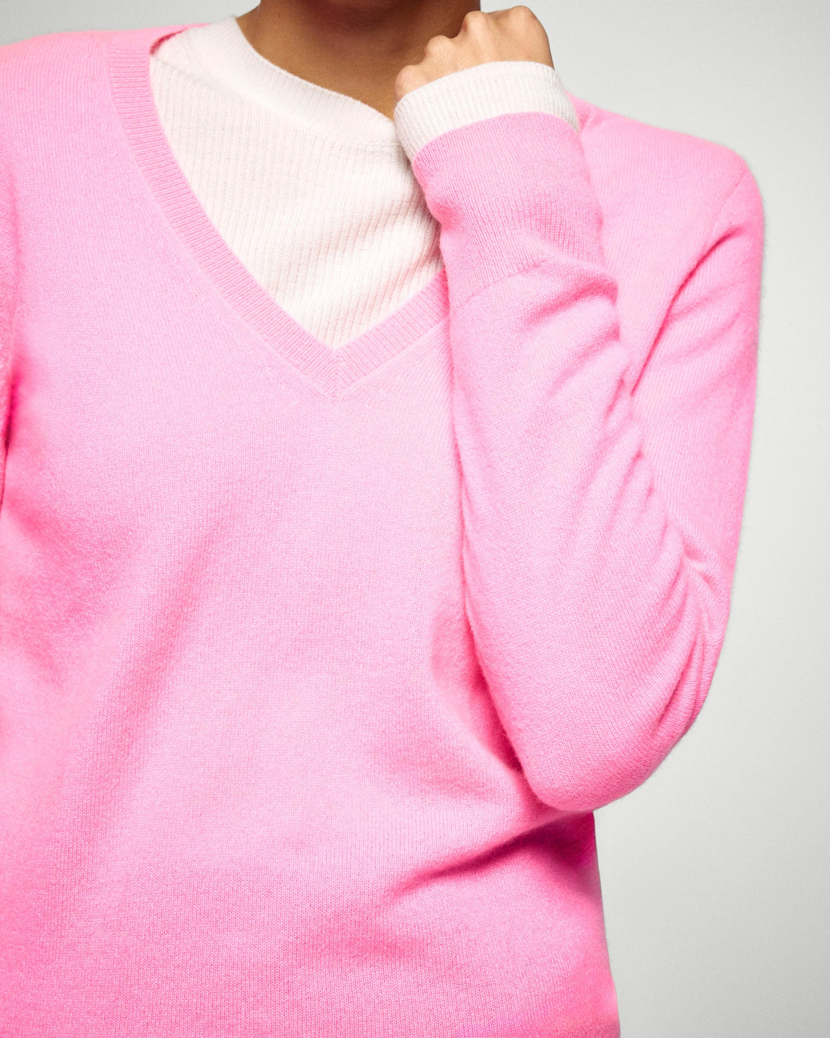 Jersey de cuello en V - Fantasy Pink - Mujer