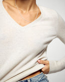 Pull Col V - Ecru Chiné - Femme