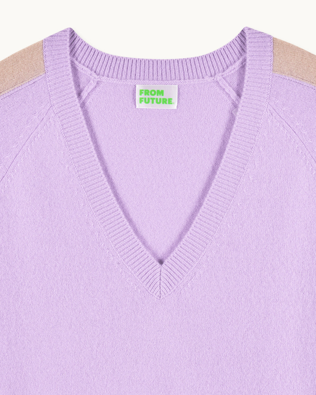 Jersey oversize de cuello en V con bandas - Lila fantasía - Mujer