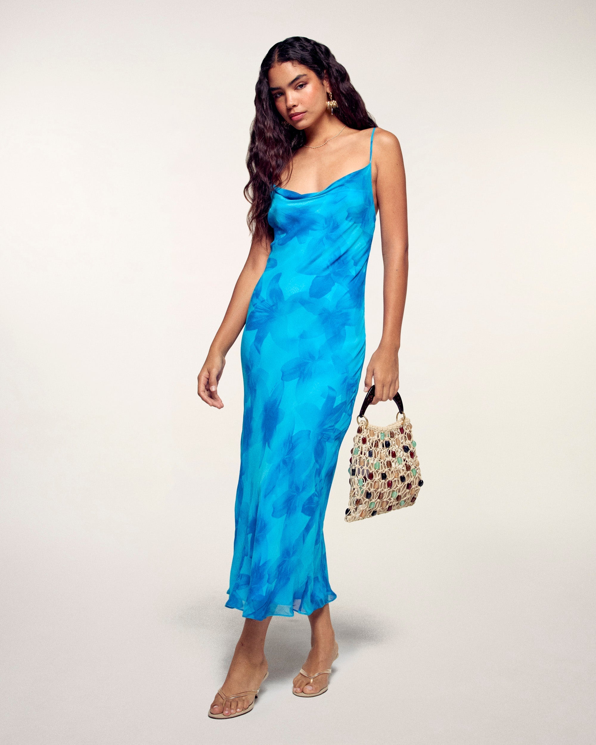 Robe Longue à Bretelles - Tropical Bloom Lily