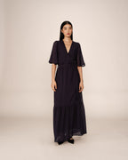 Perse Long Dress - Navy