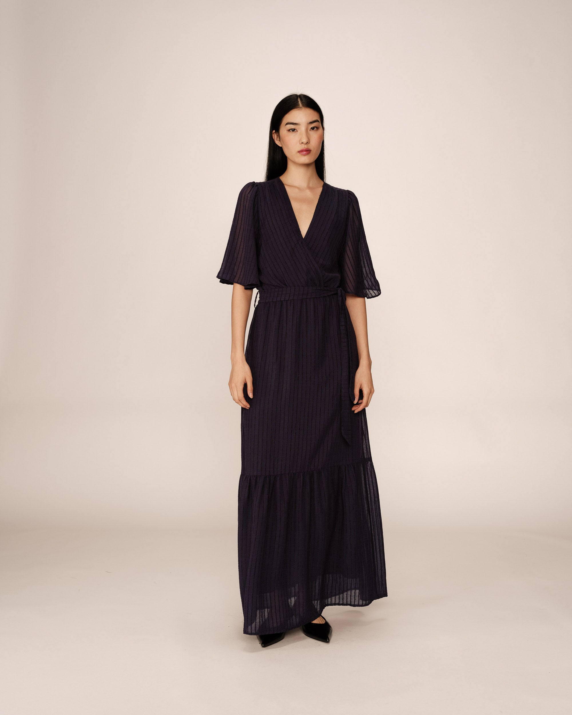 Perse Long Dress - Navy