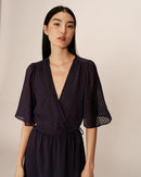 Vestido largo Perse - Azul marino