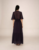 Vestido largo Perse - Azul marino