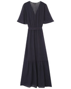 Perse Long Dress - Navy
