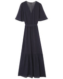 Vestido largo Perse - Azul marino