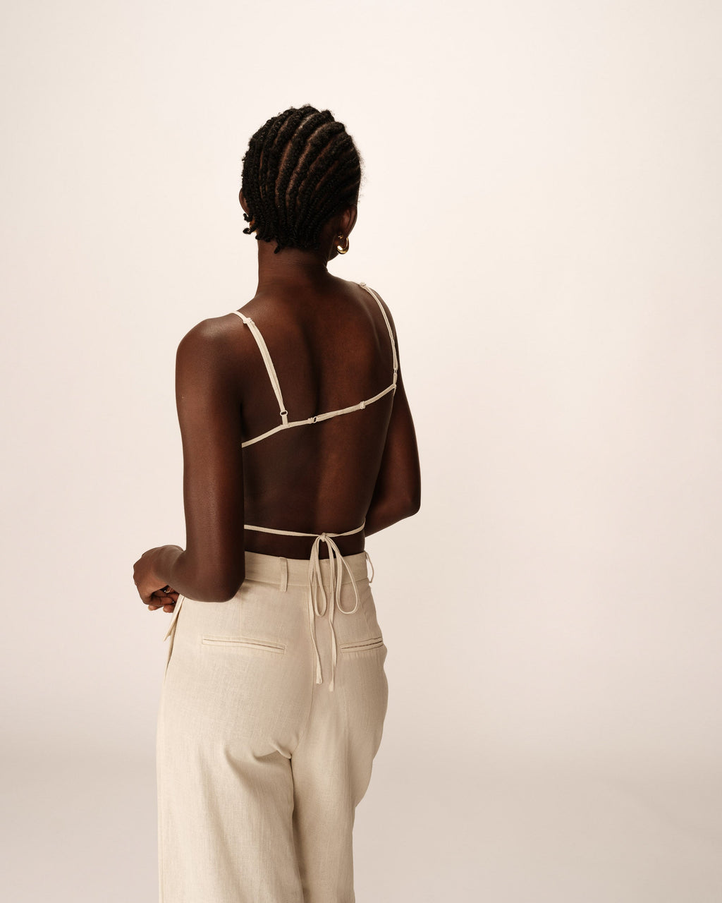 Pesto Beige Backless Top