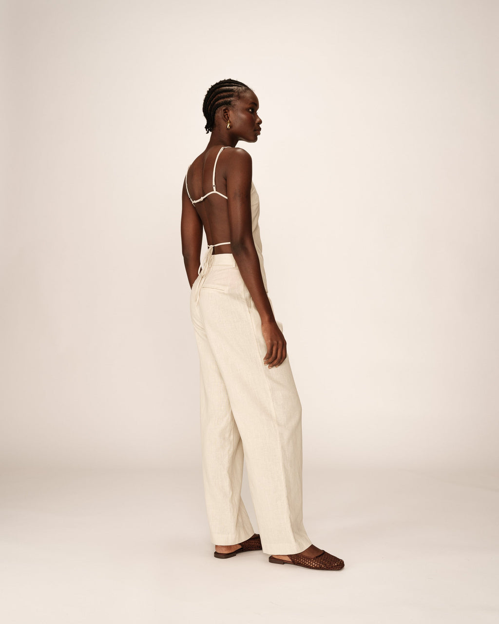 Pesto Beige Backless Top