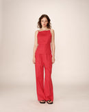 Pesto Red Backless Top