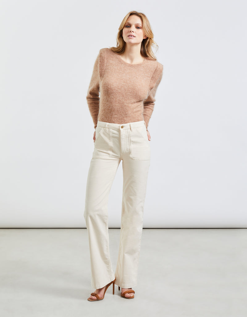 Reiko - Petter Velvet Flare Jeans - Batido de leche - Mujer