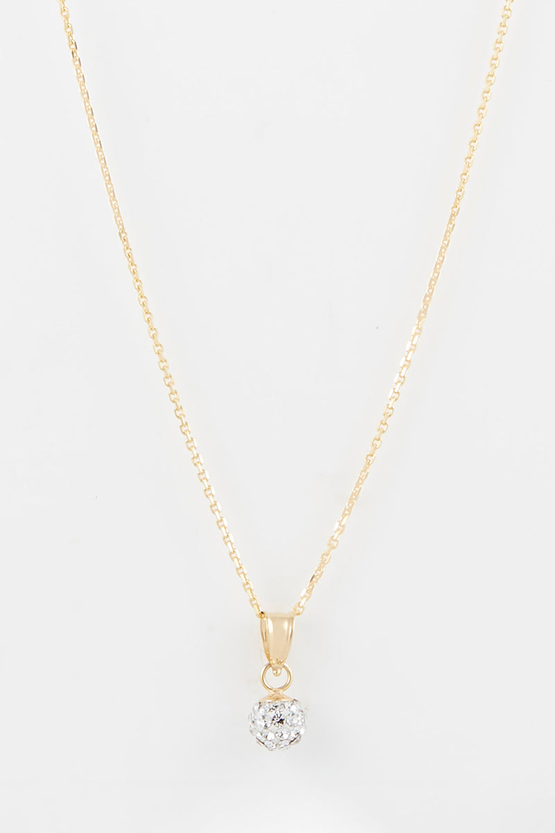 Pendentif "Bulle De Crystal" Or Jaune 375/1000 Et Zirconium