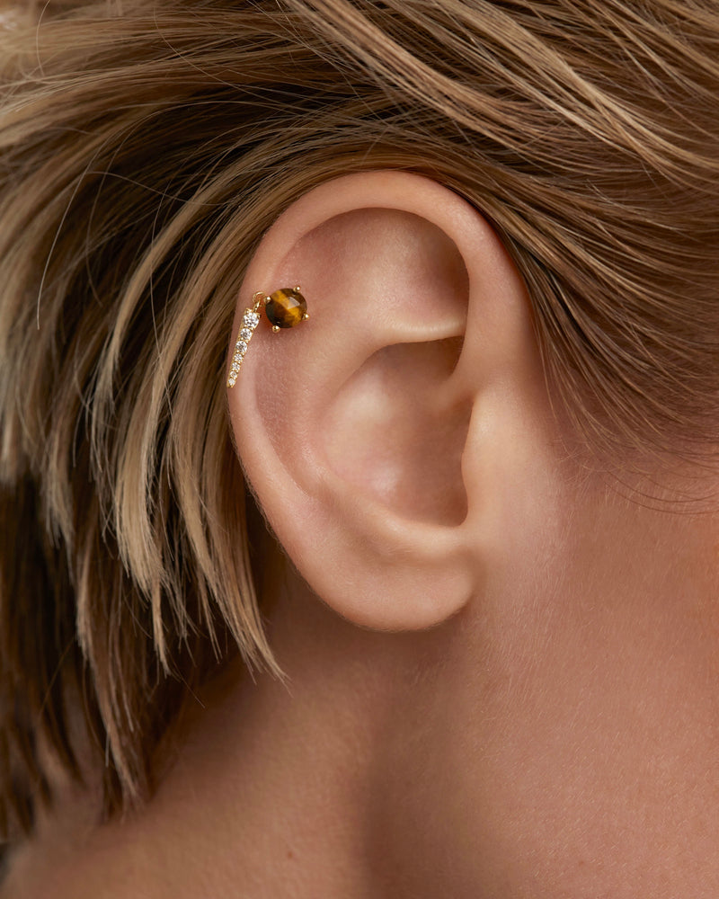 Yoki Tiger Eye Unité Earring - Gold