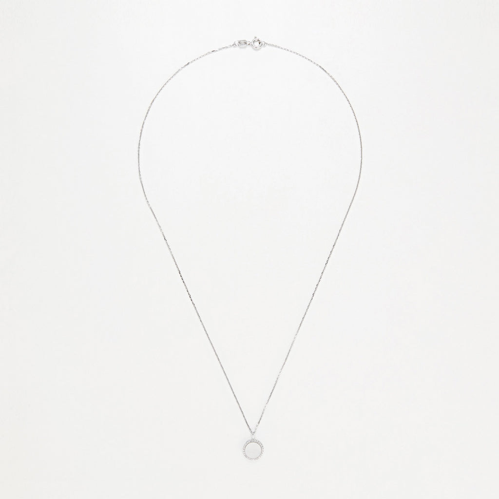 Pendentif "Round Nacre" D0,08/28 & Nacre - Or Blanc 375/1000