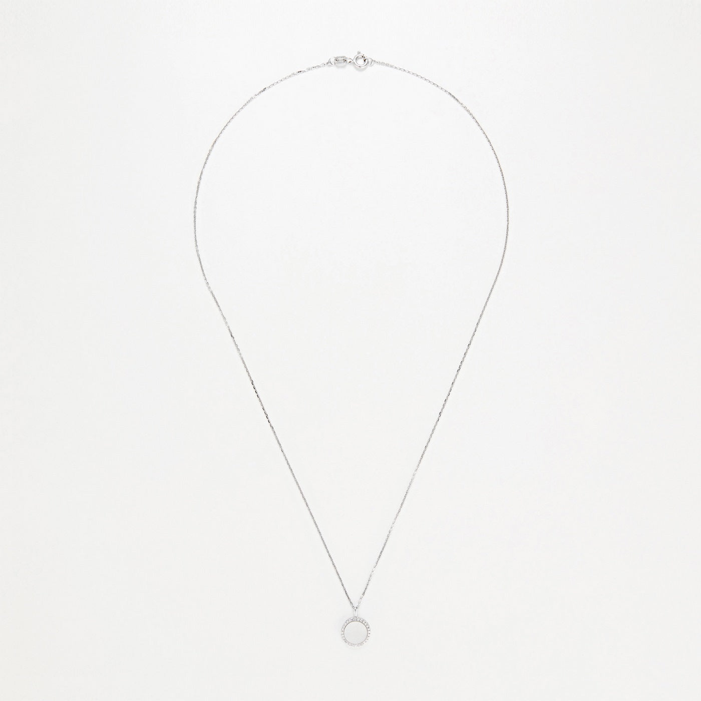 Pendentif "Round Nacre" D0,08/28 & Nacre - Or Blanc 375/1000