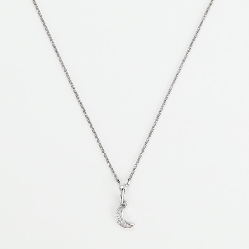 Pendentif "Diamond Moon" Diamants 0,01/5 - Or Blanc 375/1000