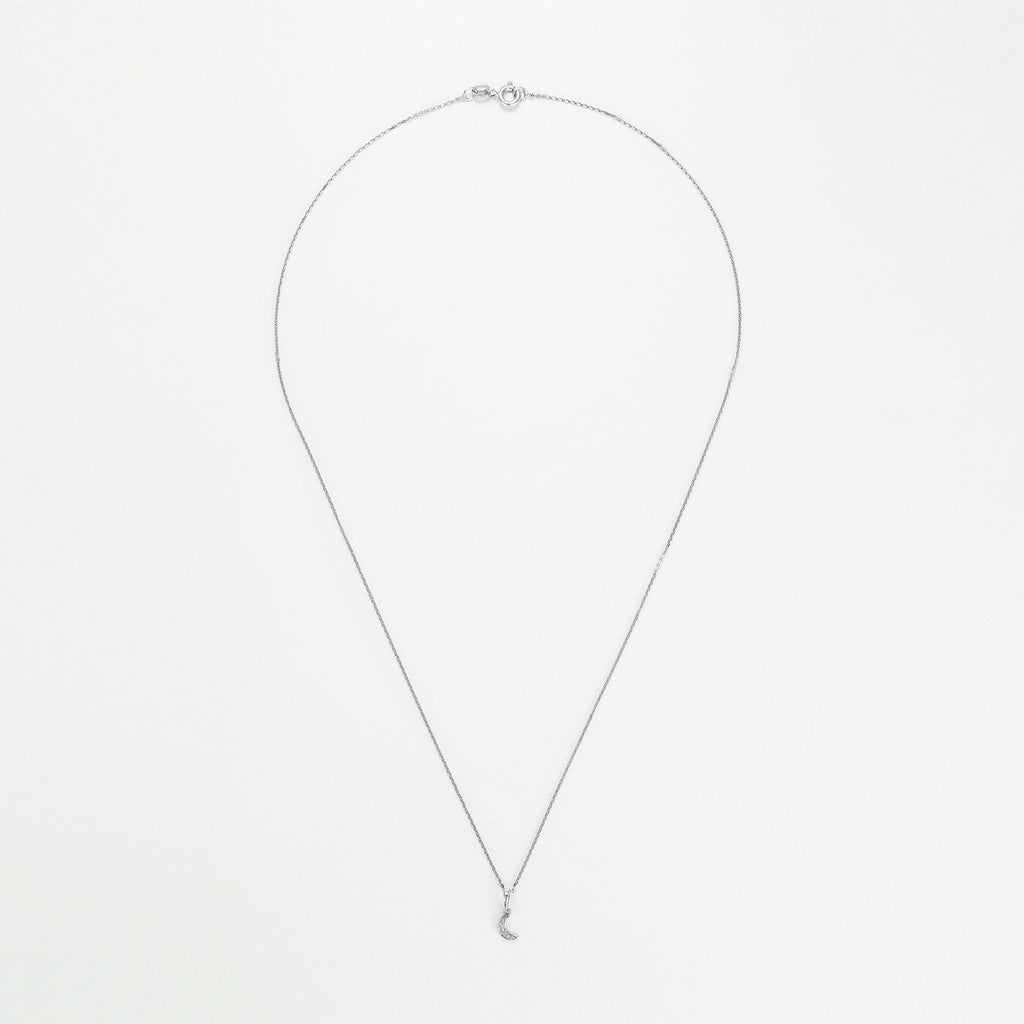 Pendentif "Diamond Moon" Diamants 0,01/5 - Or Blanc